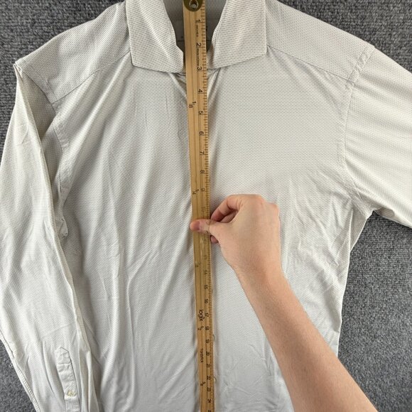 Eton Romania Nylon Spandex Gray Geometric Slim Two-Way Stretch 15.5 Elegant Work - Picture 3 of 16